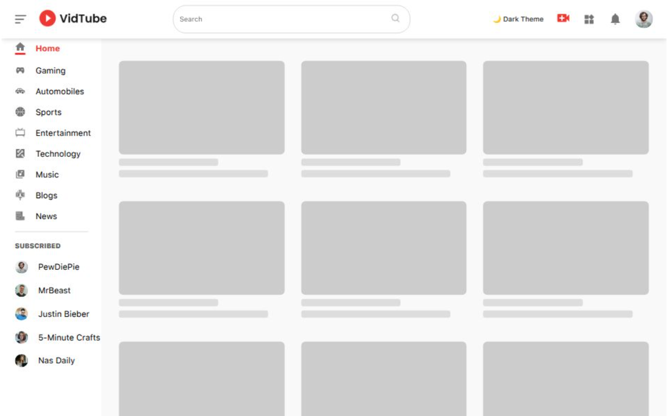 YouTube Clone Screenshot